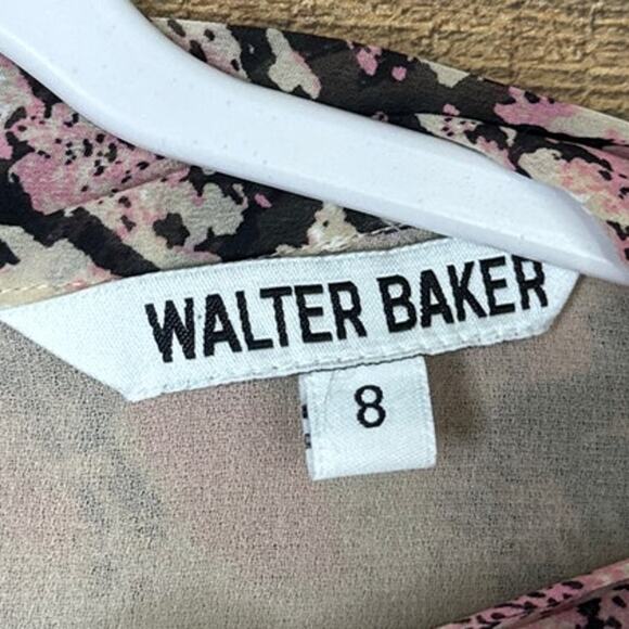 Walter Baker Zendaya Dress Handkerchief Hem Crop Sleeve Blushing Snake Size 8 - Picture 6 of 14